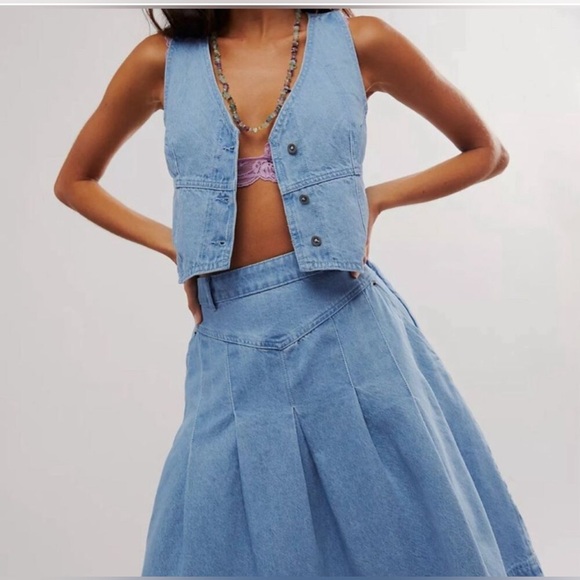 4. NWT Free People Scout Denim Set - Picture 2 of 7